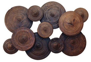 Wheel Wall Art, made from wood scraps