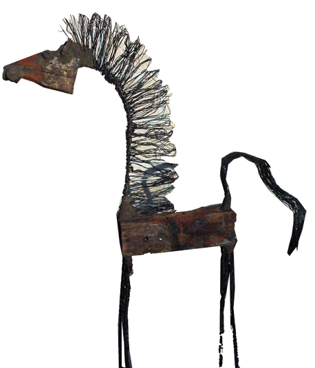 horse made from recycled materials