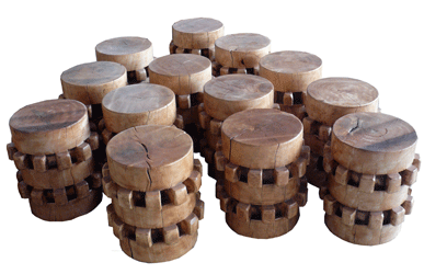 Gear Stool made with sustainable wood