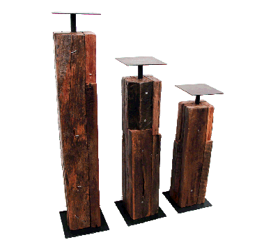 reclaimed wood candle holders