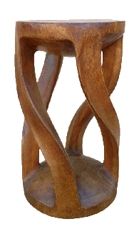 four leg round twist stool brown