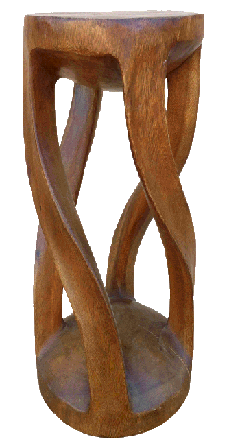 tall four leg round twist stool brown