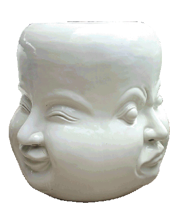 ceramic four face stool