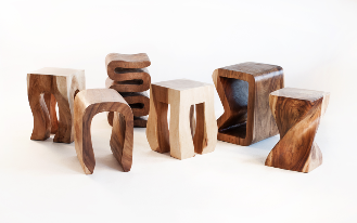 natural acacia stools