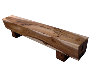 Log Bench made with a single piece of acacia wood