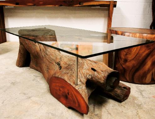 natural wood organic coffee table
