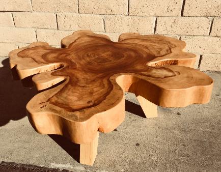 jig saw natural wood coffee table