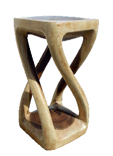 four legged acacia twist stool